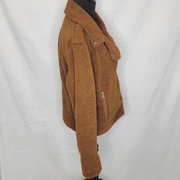 MAX Studio Brown sherpa moto jacket - Picture 7 of 16